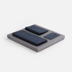 Набор Nubuk Trio: дорожный органайзер, чехол для пропуска, обложка для паспорта, синий фото