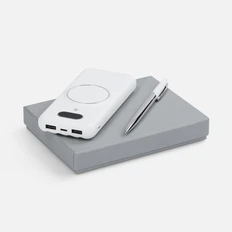 Набор Omni Dagger: внешний аккумулятор 10000 mAh, ручка шариковая, белый фото