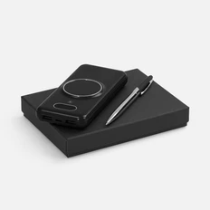 Набор Omni Dagger: внешний аккумулятор 10000 mAh, ручка шариковая, черный фото