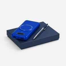 Набор Omni Dagger: внешний аккумулятор 10000 mAh, ручка шариковая, синий фото