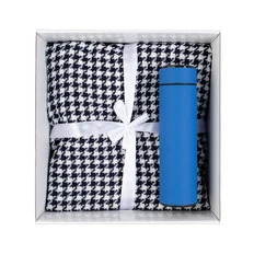 Набор On the Ritz: плед «Ritz» и термос «Бостон next», темно-синий / белый фото