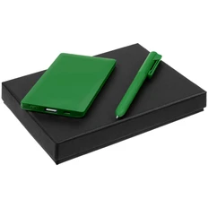 Набор Option: внешний аккумулятор 4000 mAh, ручка, зеленый фото