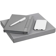 Набор Peel Energy: ежедневник недатированный, внешний аккумулятор Uniscend Half Day Compact 5000 мAч, ручка шариковая S!, серый фото