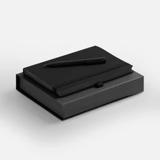 Набор Peel Flex: ежедневник недатированный, ручка шариковая, черный фото