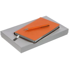 Набор Petrus: ежедневник недатированный, ручка шариковая, оранжевый фото