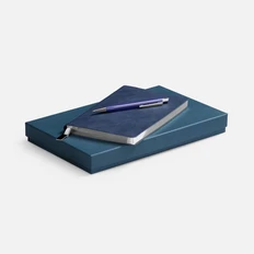 Набор Petrus: ежедневник недатированный, ручка шариковая, синий фото