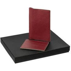 Набор Petrus Mini: обложка для паспорта, картхолдер, красный фото