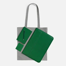 Набор Petrus Walk: сумка, ежедневник недатированный, чехол для ноутбука, чехол для карточек, ручка, зеленый фото