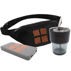 Набор «Пятый элемент»: поясная сумка, внешний аккумулятор 10000 mAh, стакан, черный фото