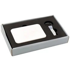 Набор Picto: внешний аккумулятор Fluffy 5000 mAh, флешка Ring Rail 16 Гб, белый фото