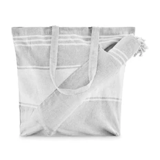 Набор пляжный: сумка с полотенцем, 180 г/м², серый фото