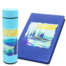 Набор «Под солнцем Тосканы»: блокнот, термос, синий фото