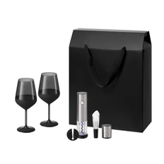 Набор подарочный Black Edition, Vintaro: два бокала, набор для вина, черный фото