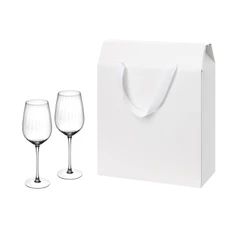  Набор подарочный Blanche: два бокала для вина, прозрачный / белый фото