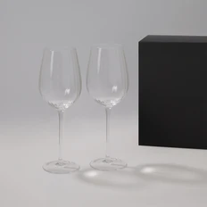 Набор подарочный Blanche: два бокала для вина, прозрачный / черный фото