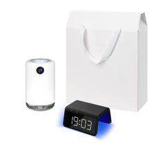 Набор подарочный Bliss, Flame: увлажнитель воздуха, зарядное устройство, черный / белый фото