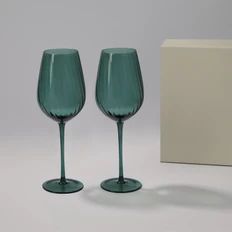 Набор подарочный Capri : два бокала для вина, зеленый / серый фото