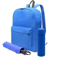 Набор подарочный Capybara: рюкзак, автоматический зонт, термос, синий фото