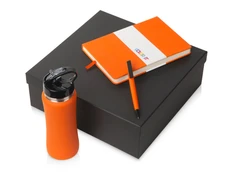 Набор подарочный Color It: блокнот C2, ручка и бутылка, оранжевый фото