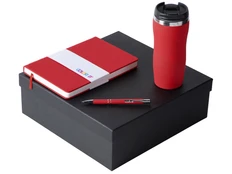 Набор подарочный Color It: блокнот, металлическая ручка, термокружка, ярко-красный фото