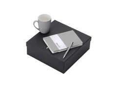 Набор подарочный Color It: блокнот, металлическая ручка и кружка, серый фото