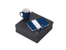 Набор подарочный Color It: блокнот, металлическая ручка и кружка, темно-синий / черный фото