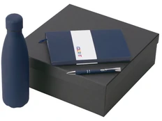 Набор подарочный Color It: блокнот, металлическая шариковая ручка, термобутылка, темно-синий фото