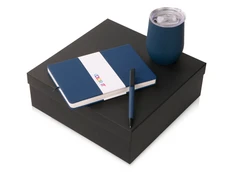 Набор подарочный Color It: блокнот, ручка и термокружка, темно-синий фото