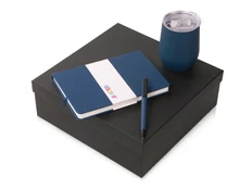 Набор подарочный Color It: блокнот С2, ручка и термокружка, темно-синий фото