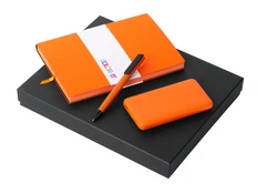 Набор подарочный Color It: блокнот С2, ручка и внешний аккумулятор 10000 mAh, оранжевый фото
