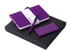 Набор подарочный Color It: блокнот С2, ручка и внешний аккумулятор 5000 mAh, фиолетовый фото
