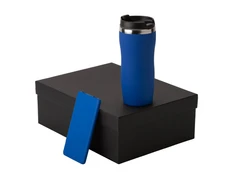 Набор подарочный Color It: бутылка для воды на 350 мл, внешний аккумулятор 10000 mAh, синий фото