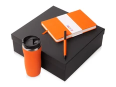 Набор подарочный Color It: c блокнотом А5 «C2», ручкой, термокружкой, оранжевый фото