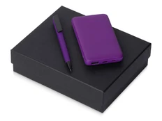 Набор подарочный Color It: ручка и внешний аккумулятор на 10000 mAh, фиолетовый фото