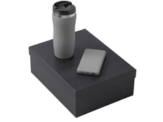 Набор подарочный Color It: термокружка, внешний аккумулятор на 10000 mAh, серый фото
