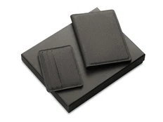 Набор подарочный Consul: обложка для паспорта и картхолдер, темно-серый фото