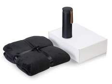 Набор подарочный Cozy Hygge 2.0: плед флисовый, термос, черный фото