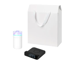 Набор подарочный Crystal, Rigel: увлажнитель воздуха, зарядное устройство, черный / белый фото