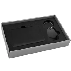 Набор подарочный Curious: внешний аккумулятор, брелок, черный фото