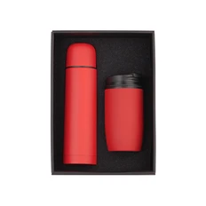 Набор подарочный «Драйв»: термос «Крит» и термостакан Unicup, красный фото