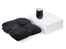 Набор подарочный Dreamy Hygge 2.0: плед флисовый, термокружка, черный фото