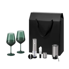  Набор подарочный  Emerald, Vintaro, Dante:  2 бокала, пробка, штопор, нож, аэратор, зеленый фото