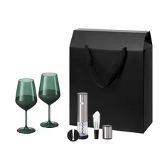 Набор подарочный Emerald, Vintaro: два бокала, набор для вина, зеленый / черный фото