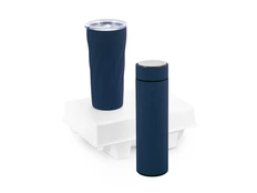 Набор подарочный Family: с термосом и термокружкой, темно-синий фото