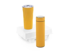 Набор подарочный Family: с термосом и термокружкой, желтый фото