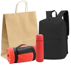 Набор подарочный For Picnic: рюкзак, плед, термос, красный фото