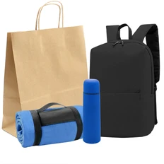 Набор подарочный For Picnic: рюкзак, плед, термос, синий фото