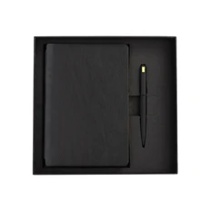 Набор подарочный «Форум»: недатированный ежедневник, ручка шариковая, черный / золотистый фото