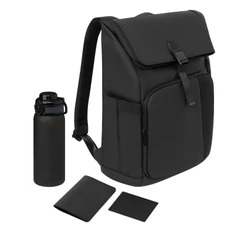 Набор подарочный Grand: обложка на паспорт, картхолдер, бутылка для воды, рюкзак, черный фото