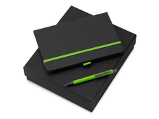 Набор подарочный Jacque 2.0: ежедневник, ручка шариковая, черный / салатовый фото